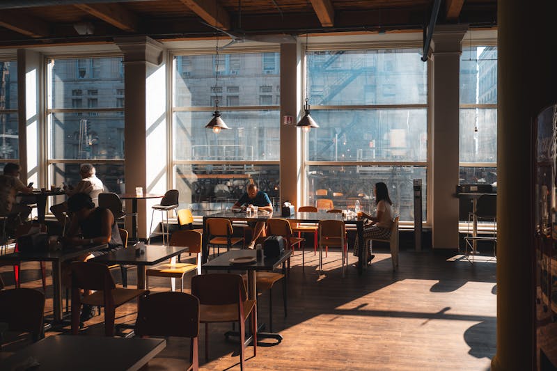 Interior seating area at the Zupas cafe location